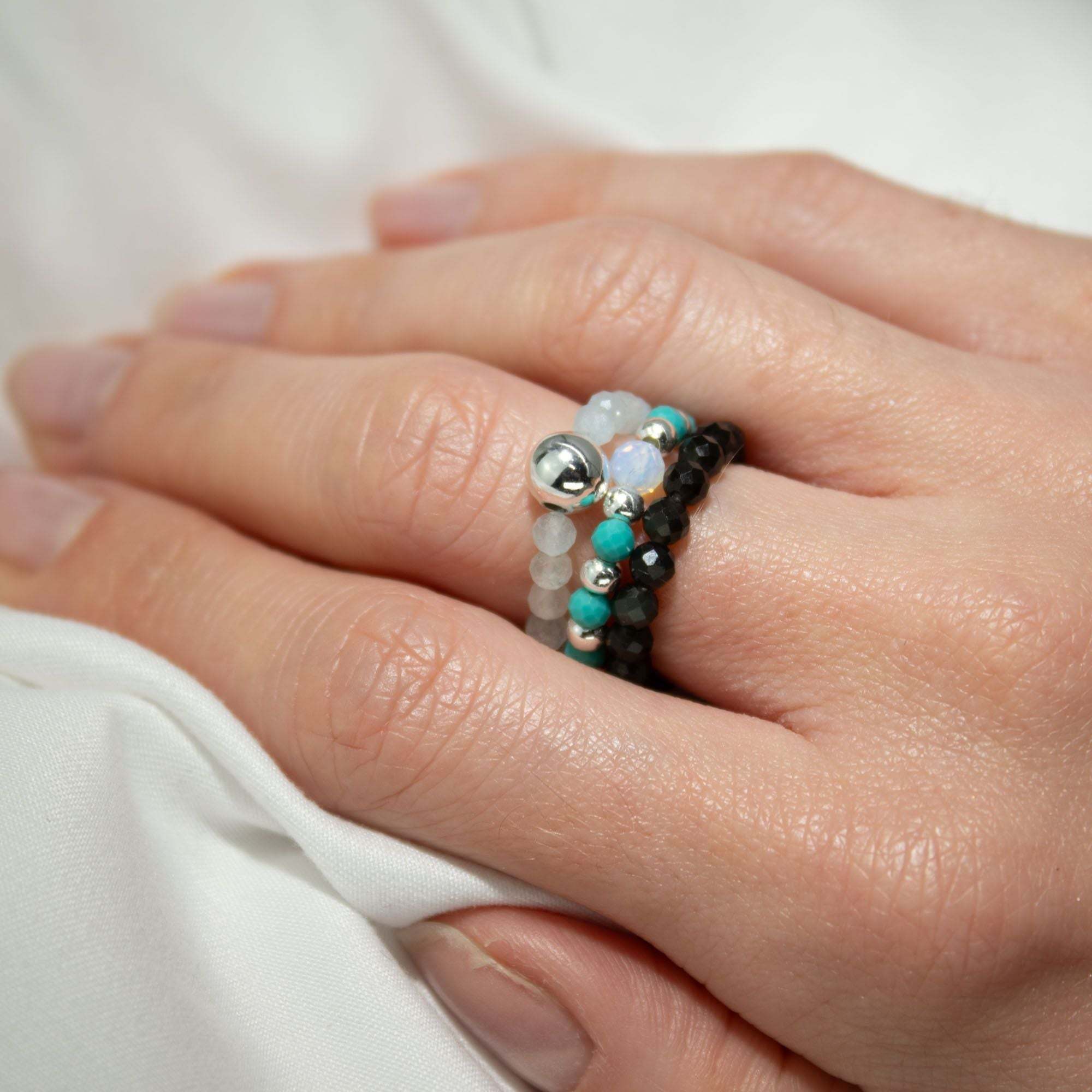Women's Endless Ocean Gemstone Ring Set